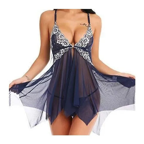 Hot-selling lace mesh sexy lingerie slip dress